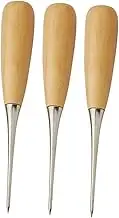 LOLIPPYY 3Pcs Leather Punch Tool Ergonomic Handle Awls for DIY Leather Craft Lightweight Design for Comfortable Grip for Beginners and Detailed Work