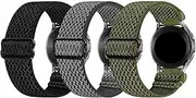 [Ptwola] 3pcs Quick Release Watch Band 22mm Watch Bands Solo Loop Adjustable Elastic Nylon Watch Straps Replacement Wristband Fabric Braided Sport Bands Upgraded Metal Lugs Sport Loop Straps for Men Women
