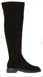 Tony Bianco Black Suede Chasey Boots Size 6 Knee High Side Ankle Zip Upper Slits