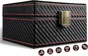 FOXNSK Faraday Box for Car Keys, Key Fob Protector Leather Signal Blocker Box Anti Theft Car Key Box Car Key Signal Blocker RFID Signal Blocker & Anti-Theft Faraday Box