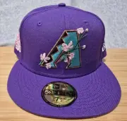 New Era Arizona Diamondbacks 59FIFTY Fitted Hat 2001 WS Patch Pink UV Size 7 1/2
