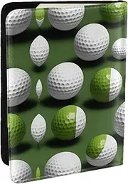 [EdWal] Golf Ball Print Passport Cover with Credit Card Holder Leather Passport Case, for Women Men Family ID Travel, Black, One Size