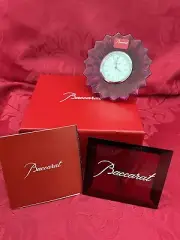 NIBNEW FLAWLESS Exquisite BACCARAT France Purple Glass MILLE NUITS Crystal CLOCK