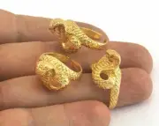 Cobra Ring Snake Adjustable Gold plated brass (18mm 8US size - Adjustible) 3243