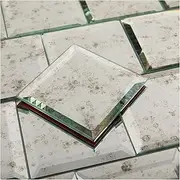 Lovdeco Peel and Stick 3 Inch Light Antique Mirror Backsplash, Square Tile for Kitchen Bathroom (32 Sheets, 2 SQ.FT.)