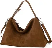 [DONNAIN] Premium Suede Leather Crossbody Bags for Women, Slouchy Suede Shoulder Bag with Adjustable Strap and Tote Handbag