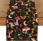 Artoid Mode Black Modern Mushroom 13" x 72", Table Runner,