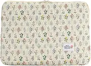 AZURAOKEY Cute Floral Laptop Sleeve Case Bag Kawaii Aesthetic Laptop Sleeve Protective Soft Pad Bag Aesthetic Computer Carrying Case Bag Zipper Cover Compatible with 15" Notebook