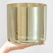 Colored Quartz Chakra Crystal Singing Bowl with Suede Striker O-ring for Meditation Sound Healing Release Pressure(E note,6 inch)