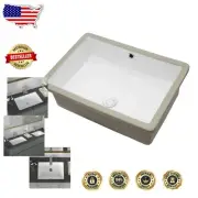 Sleek Rectangular Undermount Sink in Glossy White - Perfect for Modern Bathrooms
