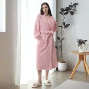 Soft Velvet Bath Robe Women Towelling Dressing Gown Hotel Lightweight Bathrobe
