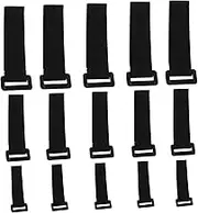 OHPHCALL 15pcs Heavy Duty Adhesive Bundling Straps Elastic Tape for Organizing Cables Home Office and Outdoor Use Strong Adhesive Flexible Design Space Saving