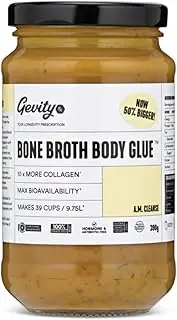 Gevity Rx Bone Broth Body Glue™ - A.M. CLEANSE - Bone Broth - Concentrate - 10x more collagen* - 39 servings - Functional Ingredients - 100% Grass Fed Beef - 9.75 Litres, 329 Fl. Oz.