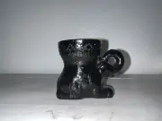 Black Milk Glass Elephant Embossed Egg Cup