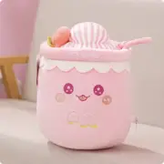 65cm Cute Fruit Drink Tea Plush Toys Cartoon Bottle Bubble Milk Tea Cup Peach