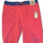 PATAGONIA Hydropeak Boardshorts 21" Mens Size 30 Sumac Red Swim Trunks $69 MSRP