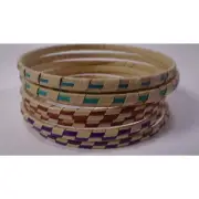 Anthropologie Women's Aztec Paper Woven Stacked Bangle bracelet Set NWOT 38
