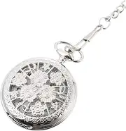 [Gatuida] Classic Pocket Watch Relief Flower Design Mini Portable Watch Battery Operated for Long Use Random Color