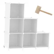 Cube Storage Organizer Modular Storage 6 Cube Bookshelf DIY Plastic White