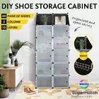 DIY Shoe Storage Box Cabinet 40 Pairs Cube Rack Organiser Stand Black 20 Tier