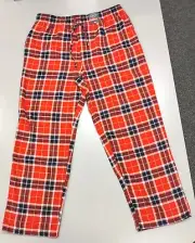 NEW St. John's Bay Orange Blue Plaid Pajama PJ Pants Large Mens Flannel