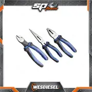 SP Tools 3 Pcs of 200mm Plier Cutter Set - High Leverage Combination Long Nose