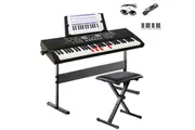 Maestro L200-Beginner 61-Key Electronic Lighting Piano Keyboard Package W/ Stand, Bench, Microphone & Accessories