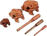 Mikinona Cute Wooden Frog Statue Decorative Home Accessory Musical Toy Crafted from Wood