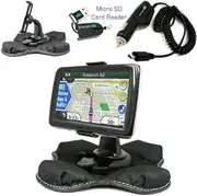 [ChargerCity] Beanbag Friction Mount Kit for Garmin Nuvi 1450 1450T 1470 1470T 1490 1490T GPS Bracket Cradle, Car Charger Vehicle Power Cable & Portable Garmin Dashboard Friction Mount