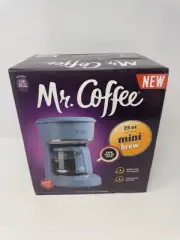 Mr. Coffee 5-Cup Digital Display Programmable Mini Coffee Maker Arctic Blue NIB