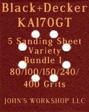 Black+Decker KA170GT - 80/100/150/240/400 Grit - 5 Sheet Variety Bundle I