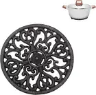 Round Cast Iron Trivet 6.7In Heat Resistant Iron Trivet for Hot Dish Pot Pan Pla