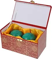2Pcs Turquoise Massage Balls Hand Exercise Muscle Relaxation Spheres for Home Decor Beautiful Texture Acupoint Therapy