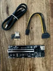 PCI-E 1x to 16x Powered USB3.0 GPU Riser Extender Adapter Card VER009S - 6 Pack
