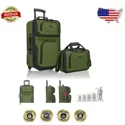 Travel in Style: Rio 20" Lightweight Expandable Suitcase Set - Durable Green