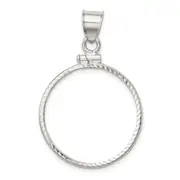 Sterling Silver Wideband Distinguished Coin Jewelry Polished And Diamond-Cut 24.1 X 1.7mm $0.25 Screw Top Bezel Pendant