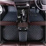 Leather Floor Mats Right-Hand Drive Model Compatible with Lexus RX RX450H LC UX HS250H LFA Accessorie Foot Cover(Black with Blue)