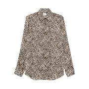 [Mazzarelli] Mazzarelli Leopard-print Shirt 40 CM NEUTRALS