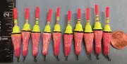 10 NEW WOOD SLIP FLOATS / BOBBERS PANFISH ICE FISHING STRIKE INDICATOR B43