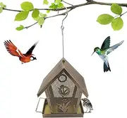 Bird Feeders Squirrel Proof | Metal Mesh Bird Feeders for Outdoors,Finch Feeding Station with Design for Wildlife Watching and Nature Observation in Garden Backyard Patio Yard Porch