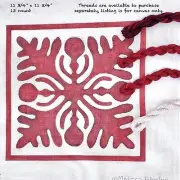 Hand Painted Needlepoint Canvas Melissa Shirley Red & White Quilt square leaves