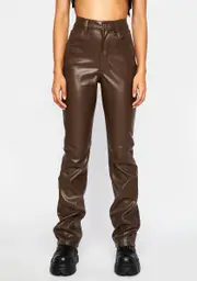 [WeWoreWhat] Vegan Leather Ankle Flare Pants