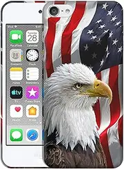 GlamCase for iPod Touch 7 - Bald Eagle American Flag Printed Case for iPod Touch 7, White