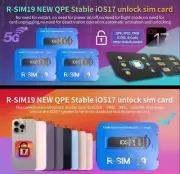 R-SIM19 NEW QPE Stable Unlock SIM Card For iPhone 15 Plus 14 13 Pro Max 12 IOS17