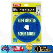 Ryobi 152mm Soft Bristle Power Scrubber Brush for Tiles, Grout, Glass, Car