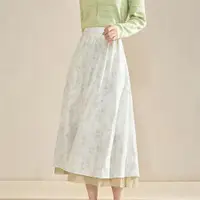 在飛比找ETMall東森購物網優惠-茵曼商場同款優雅下擺印花半身裙