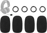 SOULWIT 4Pcs Protective Microphone Foam Cover Pop Filter for Alienware Pro/AW310H/AW520H/AW720H/AW725H/AW920H/AW988 Headphones, Mic Cover WindScreen with High-Density Foam - Black