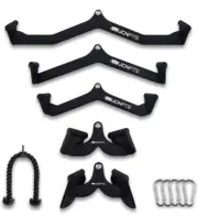 LAT Pulldown Attachments, Thickened Ergonomic Back Tricep Training Handle 11 Pc