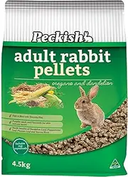 Peckish Adult Rabbit Pellets, Oregano & Dandelion 4.5 kg - Nutritionally Balanced Feed, Natural Fibre Blend, Supports Digestion & Immunity - Best for Daily Feeding of Adult Rabbits