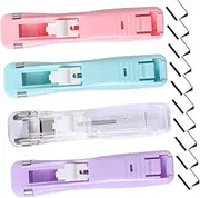 NAMOARLY 1Set Office Stapler No Trace Clamps with Refill Clips for and Organization